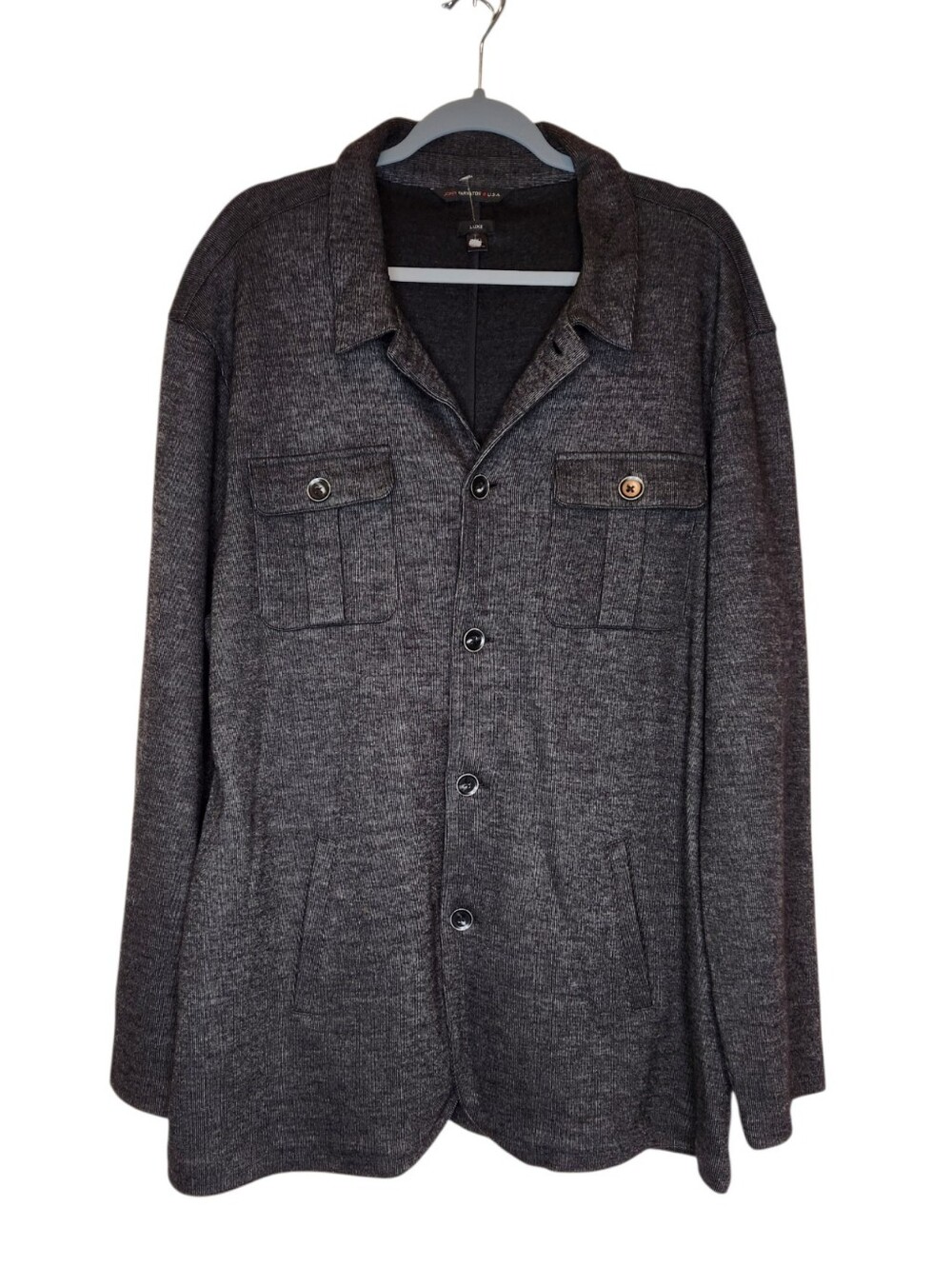 John Varvatos Wool Blend Charcoal Gray Shacket Size XXL